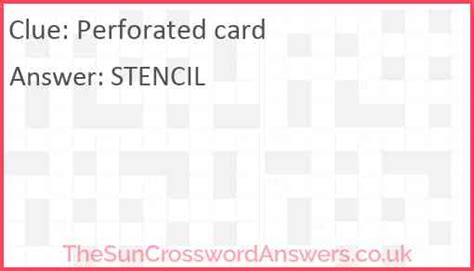 perforated card crossword clue|perforate 6 letters.